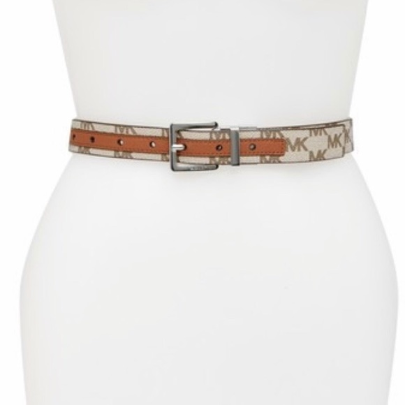 Michael Kors Reversible Logo Leather Belt - Picture 1 of 8